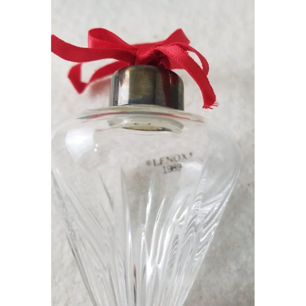 Lenox Crystal Starlight Christmas‎ Ornament in Original Box 1989 silver collar